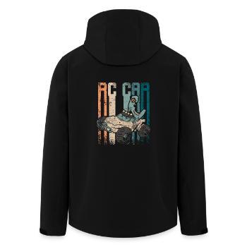 Rétro Vintage Rc voiture de course - Veste softshell homme en polyester recyclé Stanley/Stella - noir - Dos - AI Model Male 185 light (185cm)