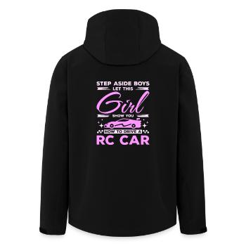 Let this girl show you how to drive a rc car - Recycelte Männer Softshell-Jacke von Stanley/Stella - Schwarz - Hinten - AI Model Male 185 light (185cm)