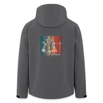 Retro Vintage laboratory technologist - Men’s Recycled Softshell Jacket by Stanley/Stella - black - Back - AI Model Male 185 light (185cm)