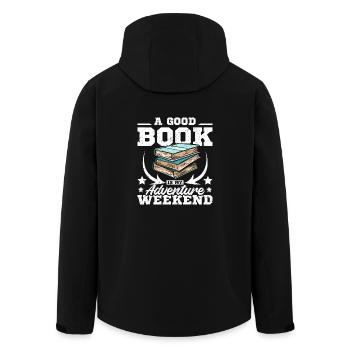A good book is my adventure weekend - Men’s Recycled Softshell Jacket by Stanley/Stella - black - Back - AI Model Male 185 light (185cm)