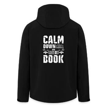 Calm down an read a book - Recycelte Männer Softshell-Jacke von Stanley/Stella - Schwarz - Hinten - AI Model Male 185 light (185cm)