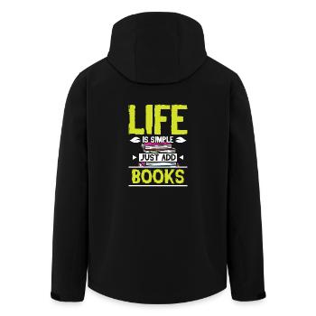 Life is simple just add books - Men’s Recycled Softshell Jacket by Stanley/Stella - black - Back - AI Model Male 185 light (185cm)