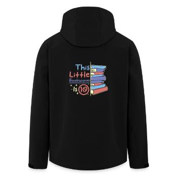 This little bookworm is 10 - Men’s Recycled Softshell Jacket by Stanley/Stella - black - Back - AI Model Male 185 light (185cm)