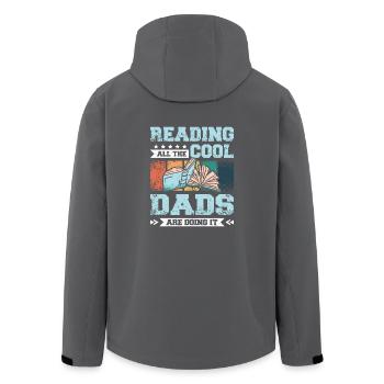 Dad fahther reading books - Men’s Recycled Softshell Jacket by Stanley/Stella - anthracite - Back - AI Model Male 185 light (185cm)