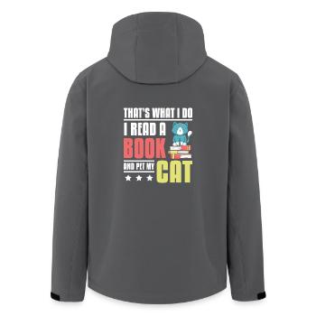 Lisez un livre et caressez mon chat - Veste softshell homme en polyester recyclé Stanley/Stella - charbon - Dos - AI Model Male 185 light (185cm)