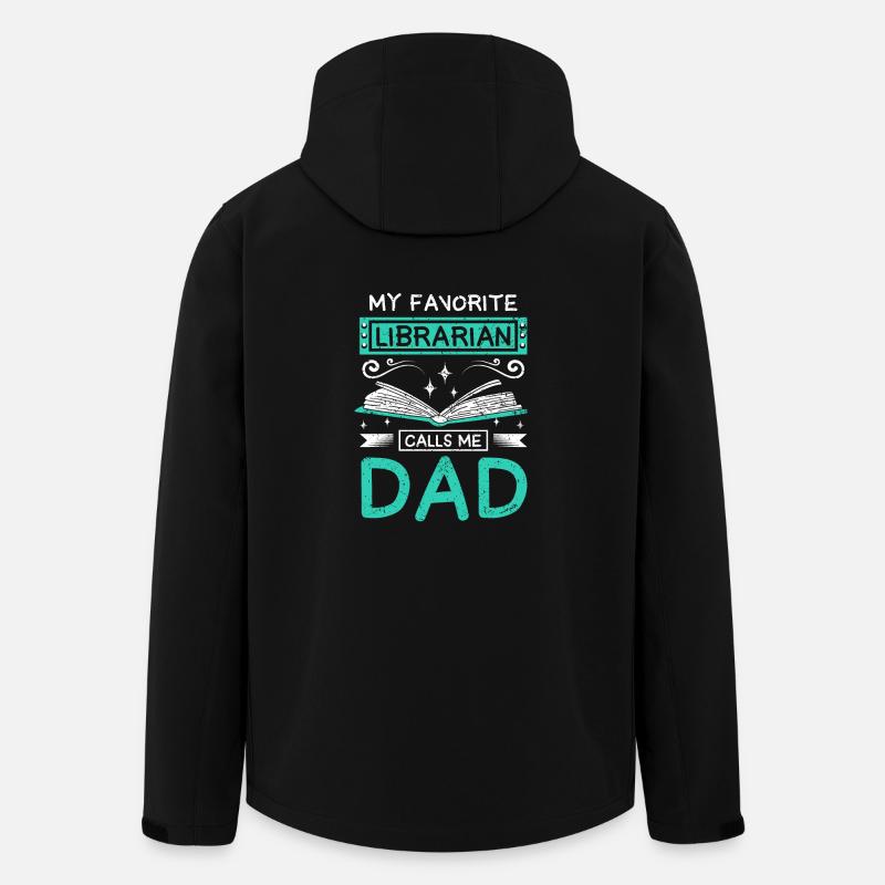Mon bibliothécaire préféré m’appelle papa - Veste softshell homme en polyester recyclé Stanley/Stella - noir
