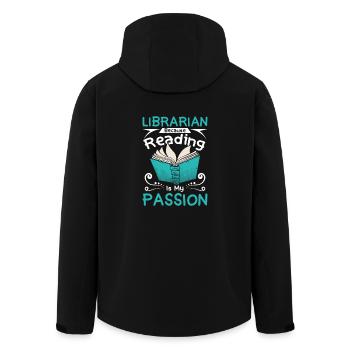 Librarian because reading is my passion - Men’s Recycled Softshell Jacket by Stanley/Stella - black - Back - AI Model Male 185 light (185cm)