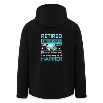 Retired happy librarian - Recycelte Männer Softshell-Jacke von Stanley/Stella - Schwarz - Hinten - AI Model Male 185 light (185cm)