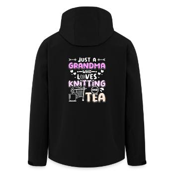 Grandma who loves knitting and tea - Recycelte Männer Softshell-Jacke von Stanley/Stella - Schwarz - Hinten - AI Model Male 185 light (185cm)