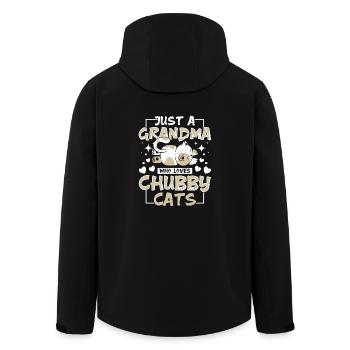 Grandma who loves chubby cats - Recycelte Männer Softshell-Jacke von Stanley/Stella - Schwarz - Hinten - AI Model Male 185 light (185cm)