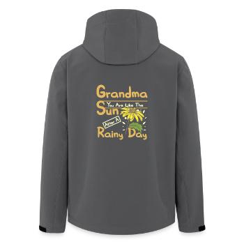 Grandma like the sun after a rainy day - Men’s Recycled Softshell Jacket by Stanley/Stella - black - Back - AI Model Male 185 light (185cm)