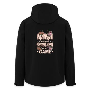 Nana is my name spoiling is my game - Recycelte Männer Softshell-Jacke von Stanley/Stella - Schwarz - Hinten - AI Model Male 185 light (185cm)