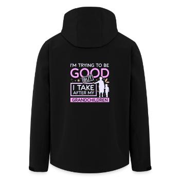 Grand-mère prendre après petit-enfant - Veste softshell homme en polyester recyclé Stanley/Stella - noir - Dos - AI Model Male 185 light (185cm)