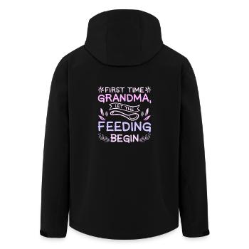 First time grandma let the feeding begin - Recycelte Männer Softshell-Jacke von Stanley/Stella - Schwarz - Hinten - AI Model Male 185 light (185cm)