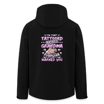 Tattooed badass grandma - Recycelte Männer Softshell-Jacke von Stanley/Stella - Schwarz - Hinten - AI Model Male 185 light (185cm)