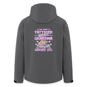Tattooed badass grandma - Recycelte Männer Softshell-Jacke von Stanley/Stella - Anthrazit - Hinten - AI Model Male 185 light (185cm)