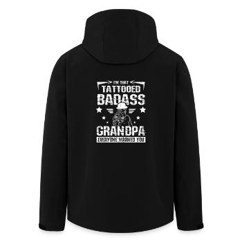 Tattooed badass Grandpa - Men’s Recycled Softshell Jacket by Stanley/Stella - black - Back - AI Model Male 185 light (185cm)