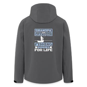Grandpa and grandson fishing buddies for life - Men’s Recycled Softshell Jacket by Stanley/Stella - anthracite - Back - AI Model Male 185 light (185cm)