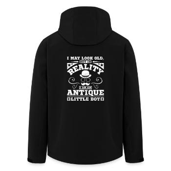 J’ai l’air vieux mais je suis un petit garçon antique - Veste softshell homme en polyester recyclé Stanley/Stella - noir - Dos - AI Model Male 185 light (185cm)