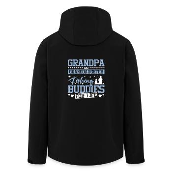 Grandpa and granddaugter fishing buddies for life - Recycelte Männer Softshell-Jacke von Stanley/Stella - Schwarz - Hinten - AI Model Male 185 light (185cm)