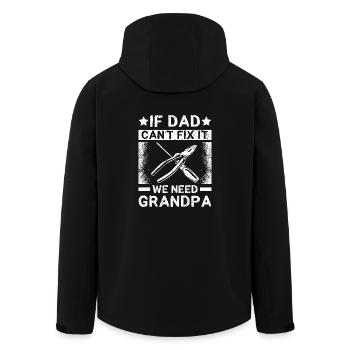 If dad can't fix it we need grandpa - Recycelte Männer Softshell-Jacke von Stanley/Stella - Schwarz - Hinten - AI Model Male 185 light (185cm)
