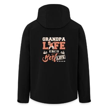 Grandpa life is the best life - Recycelte Männer Softshell-Jacke von Stanley/Stella - Schwarz - Hinten - AI Model Male 185 light (185cm)