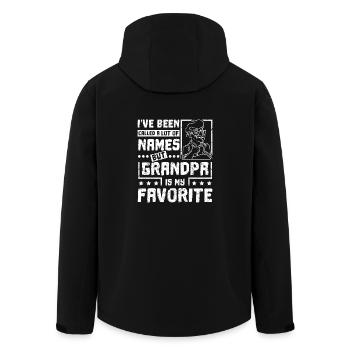 Grandpa is my favorite name - Recycelte Männer Softshell-Jacke von Stanley/Stella - Schwarz - Hinten - AI Model Male 185 light (185cm)