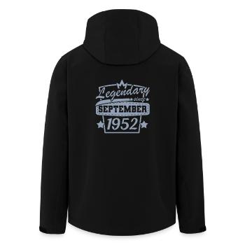 Legendär seit September 1952 Retro Geburtstag - Recycelte Männer Softshell-Jacke von Stanley/Stella - Schwarz - Hinten - AI Model Male 185 light (185cm)