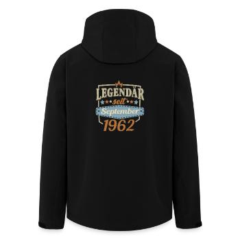 Legendär seit September 1962 Sprüche - Recycelte Männer Softshell-Jacke von Stanley/Stella - Schwarz - Hinten - AI Model Male 185 light (185cm)