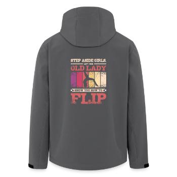 Laissez cette vieille dame vous montrer comment retourner la gymnastique - Veste softshell homme en polyester recyclé Stanley/Stella - noir - Dos - AI Model Male 185 light (185cm)