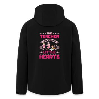 This teacher loves her little hearts - Men’s Recycled Softshell Jacket by Stanley/Stella - black - Back - AI Model Male 185 light (185cm)