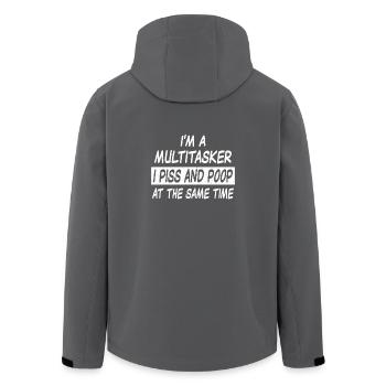 Multitasker piss and poop - Recycelte Männer Softshell-Jacke von Stanley/Stella - Schwarz - Hinten - AI Model Male 185 light (185cm)
