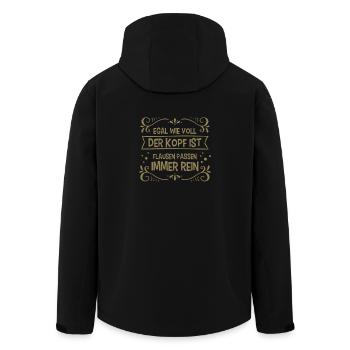 Egal wie voll der Kopf ist Flausen passen immer - Recycelte Männer Softshell-Jacke von Stanley/Stella - Schwarz - Hinten - AI Model Male 185 light (185cm)