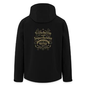 Erzieherin ist die Superheldin für die Kinder - Recycelte Männer Softshell-Jacke von Stanley/Stella - Schwarz - Hinten - AI Model Male 185 light (185cm)
