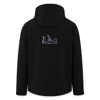 Hobel Design Schreiner Tischler - Recycelte Männer Softshell-Jacke von Stanley/Stella - Schwarz - Hinten - AI Model Male 185 light (185cm)