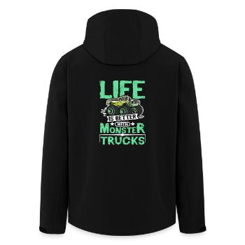La vie est meilleure avec les camions Monster - Veste softshell homme en polyester recyclé Stanley/Stella - noir - Dos - AI Model Male 185 light (185cm)