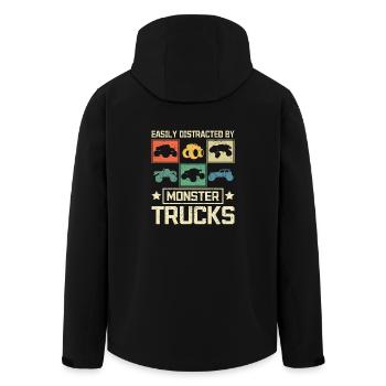 Facilement distrait par les monster trucks - Veste softshell homme en polyester recyclé Stanley/Stella - noir - Dos - AI Model Male 185 light (185cm)