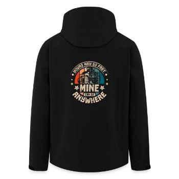 Mine can go anywhere Monster trucks - Men’s Recycled Softshell Jacket by Stanley/Stella - black - Back - AI Model Male 185 light (185cm)