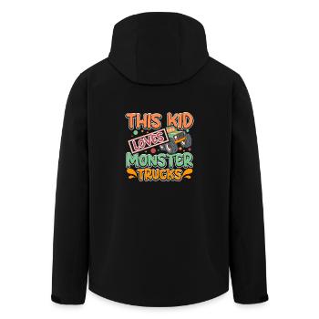 Cet enfant adore les camions Monster - Veste softshell homme en polyester recyclé Stanley/Stella - noir - Dos - AI Model Male 185 light (185cm)