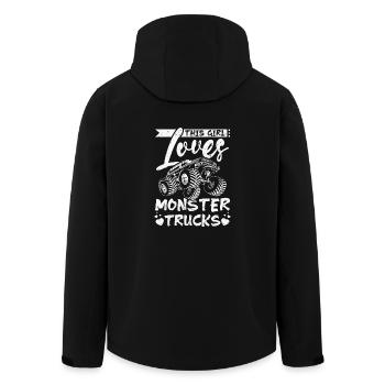 Cette fille adore les camions Monster - Veste softshell homme en polyester recyclé Stanley/Stella - noir - Dos - AI Model Male 185 light (185cm)