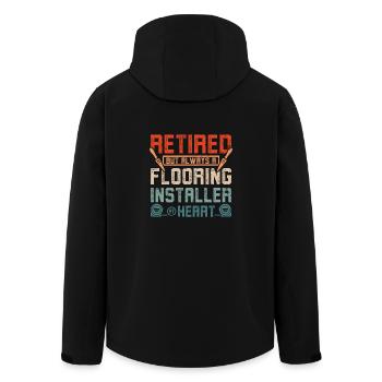 Retired but always a flooring installer - Recycelte Männer Softshell-Jacke von Stanley/Stella - Schwarz - Hinten - AI Model Male 185 light (185cm)