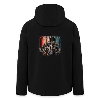 Camions Monster vintage rétro - Veste softshell homme en polyester recyclé Stanley/Stella - noir - Dos - AI Model Male 185 light (185cm)