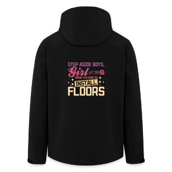 let this girl show you how to install floors - Recycelte Männer Softshell-Jacke von Stanley/Stella - Schwarz - Hinten - AI Model Male 185 light (185cm)