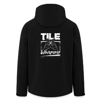 Chuchoteur de carrelage d’installateur de revêtement de sol - Veste softshell homme en polyester recyclé Stanley/Stella - noir - Dos - AI Model Male 185 light (185cm)