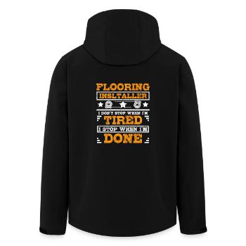 Flooring installer I stop when I'm done - Recycelte Männer Softshell-Jacke von Stanley/Stella - Schwarz - Hinten - AI Model Male 185 light (185cm)