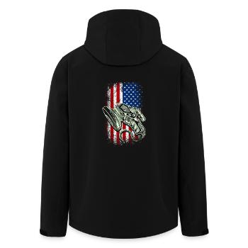 Usa american flag flooring installer 4th of july - Recycelte Männer Softshell-Jacke von Stanley/Stella - Schwarz - Hinten - AI Model Male 185 light (185cm)