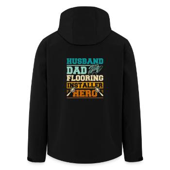 Husband dad flooring installer hero - Men’s Recycled Softshell Jacket by Stanley/Stella - black - Back - AI Model Male 185 light (185cm)