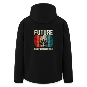 Futur acupuncteur - Veste softshell homme en polyester recyclé Stanley/Stella - noir - Dos - AI Model Male 185 light (185cm)
