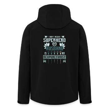 Mon mari est acupuncteur - Veste softshell homme en polyester recyclé Stanley/Stella - noir - Dos - AI Model Male 185 light (185cm)