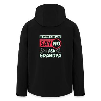 If mom and dad say no I askt grandpa - Men’s Recycled Softshell Jacket by Stanley/Stella - black - Back - AI Model Male 185 light (185cm)